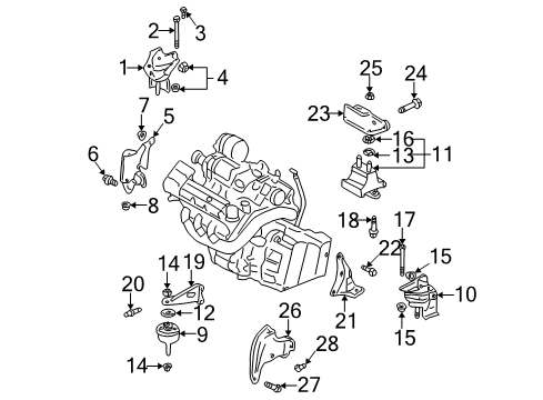 2005 Pontiac Bonneville Engine & Trans Mounting Diagram