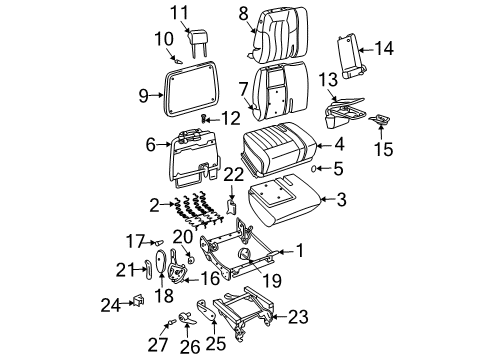 2006 Buick Rendezvous Rear Seat Components Diagram