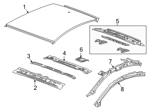 2017 Chevy Volt Roof & Components Diagram
