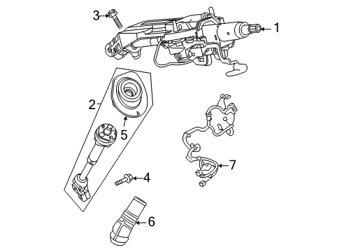 2012 GMC Acadia Steering Column, Steering Wheel Diagram