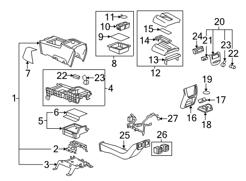 2012 Chevy Avalanche Latch Cover Diagram for 15134814