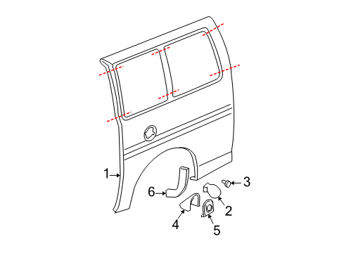 2012 Chevy Express 3500 Side Panel & Components, Exterior Trim Diagram
