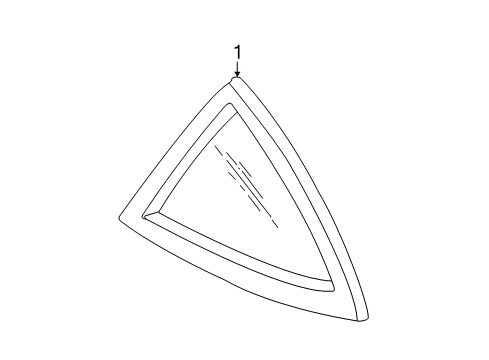 2005 Chevy Cobalt Quarter Panel - Glass & Hardware Diagram
