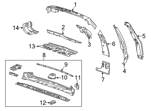 2020 Cadillac Escalade ESV Rear Body Diagram