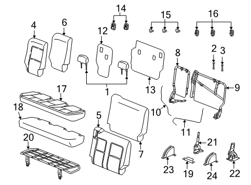 2007 Saturn Vue Rear Seat Components Diagram