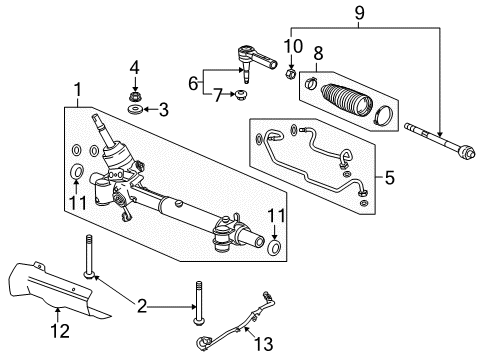 2014 Cadillac XTS P/S Pump & Hoses, Steering Gear & Linkage Diagram 3 - Thumbnail