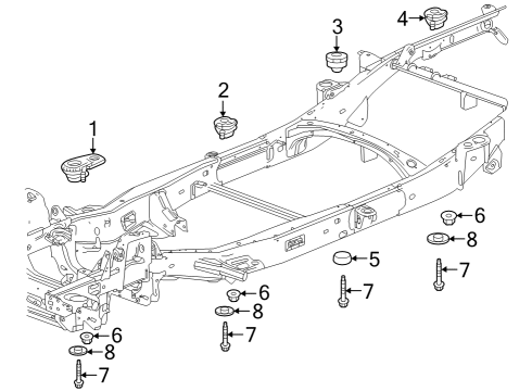 2023 GMC Canyon Body Mounting - Frame Diagram