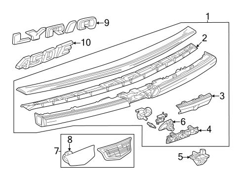 2023 Cadillac LYRIQ Exterior Trim - Lift Gate Diagram