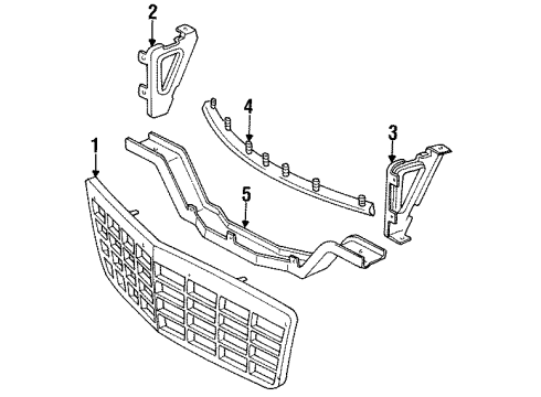 1993 Cadillac Fleetwood Emblem, Front Diagram for 25604303