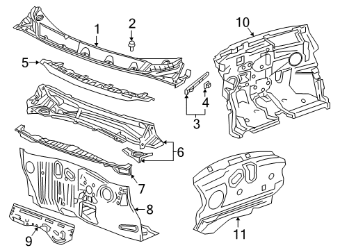 2020 Chevy Bolt EV Upper Dash Panel Diagram for 42758849