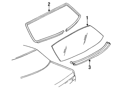 1994 Chevy Lumina Back Glass, Reveal Moldings Diagram