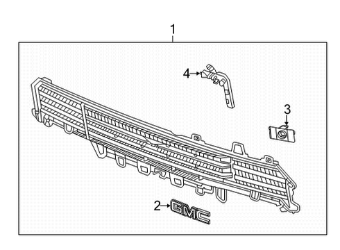 2023 GMC Hummer EV Pickup Grille & Components Diagram