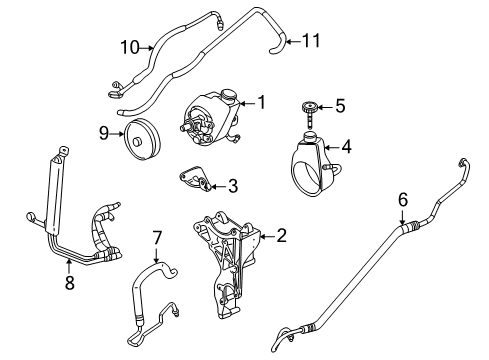 2006 Hummer H2 P/S Pump & Hoses, Steering Gear & Linkage Diagram