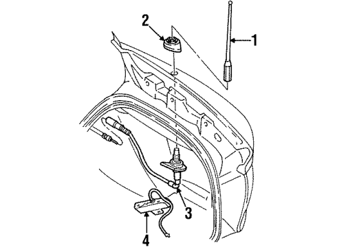 1998 Oldsmobile Intrigue Antenna Cable Diagram for 12162742