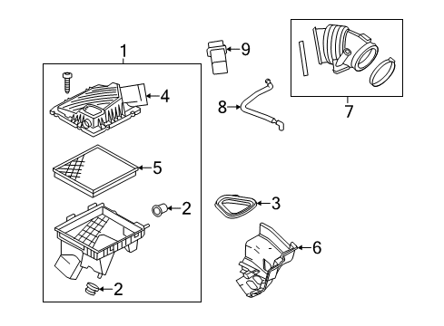 2015 Chevy Impala Air Cleaner Assembly Diagram for 22985659