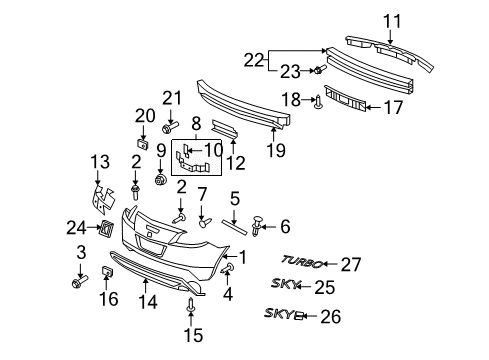 2007 Saturn Sky Emblem, Rear Diagram for 15884209