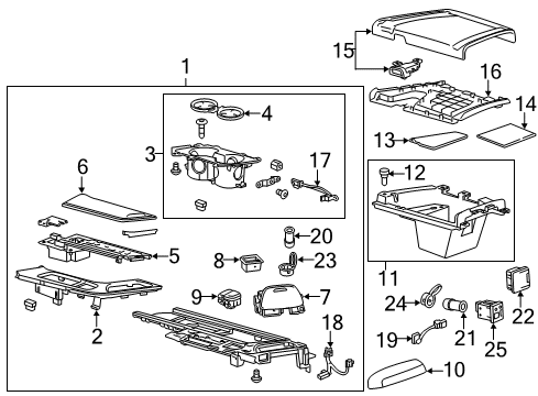 2017 Cadillac CTS Center Console Diagram
