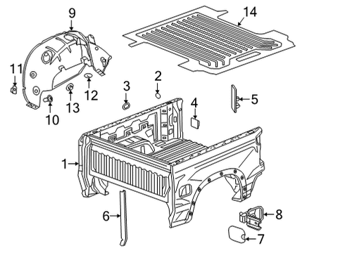 2021 Chevy Silverado 2500 HD Pick Up Box Diagram