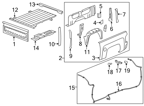 2015 Chevy Silverado 1500 Pick Up Box Components Diagram