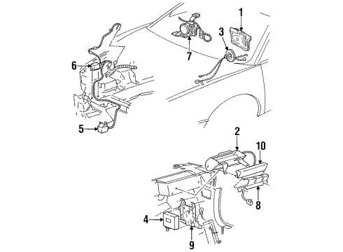 1996 Oldsmobile Aurora Front Sensor Diagram for 16198199