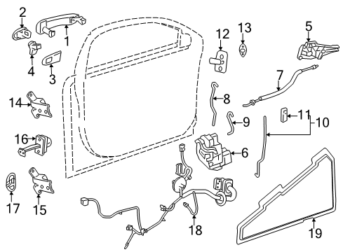 2017 Buick Verano Front Door - Lock & Hardware Diagram