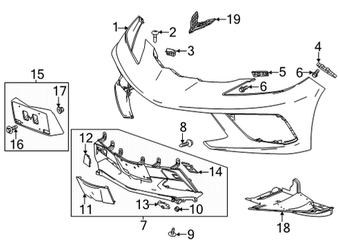 2022 Chevy Corvette Bumper & Components - Front Diagram