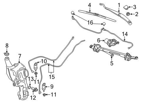 2022 Buick Enclave Wiper & Washer Components Diagram
