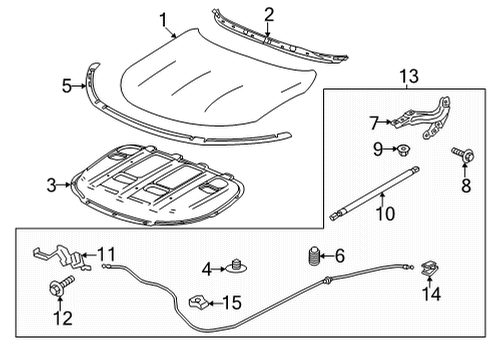2021 Buick Envision Hood & Components Diagram