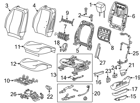 2012 GMC Terrain Cushion Frame, Front Diagram for 13506135
