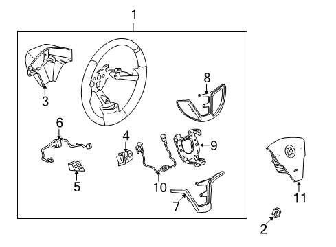 2009 Saturn Vue Steering Column, Steering Wheel & Trim Diagram 8 - Thumbnail