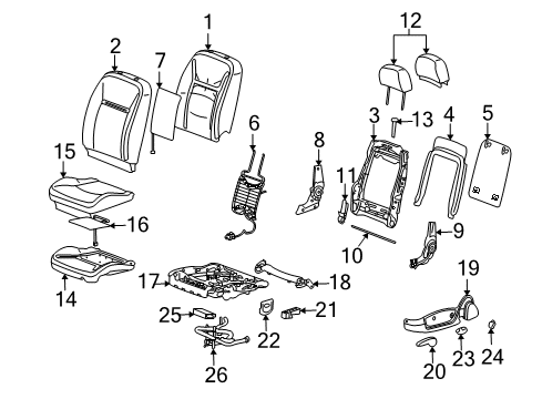 2007 Chevy Impala Driver Seat Components Diagram