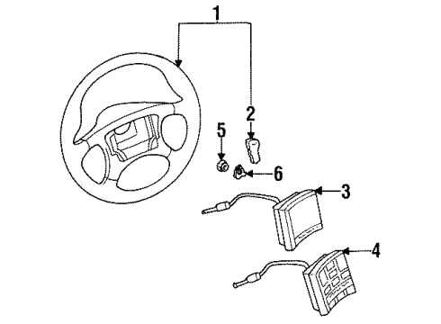1991 Pontiac Trans Sport Steering Column, Steering Wheel Diagram