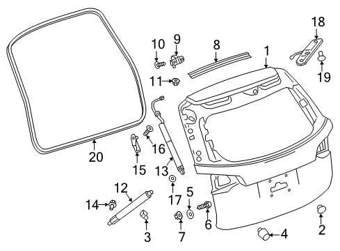 2022 Chevy Equinox Gate & Hardware Diagram