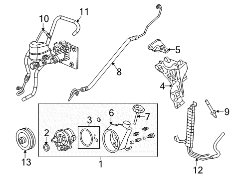 2009 GMC Yukon XL 2500 Power Steering Return Hose Diagram for 23270080