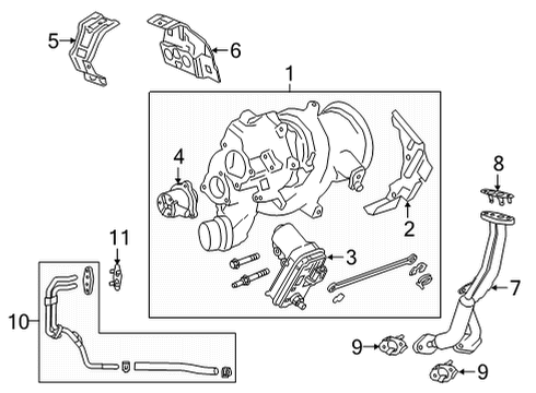 2024 Cadillac XT6 Turbocharger & Components Diagram