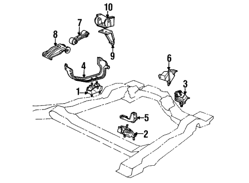 1990 Pontiac 6000 Engine & Trans Mounting Diagram