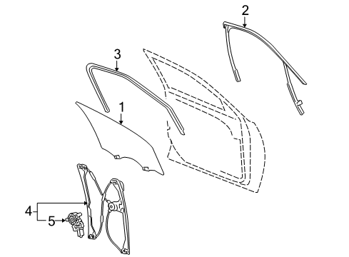 2005 Buick LaCrosse Front Door - Glass & Hardware Diagram
