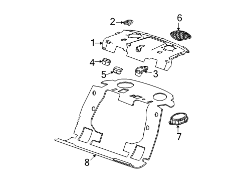 2007 Pontiac Grand Prix Interior Trim - Rear Body Diagram