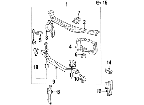 2000 Chevy Prizm Upper Tie Bar Diagram for 94858689