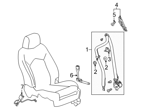2012 Cadillac SRX Seat Belt Diagram