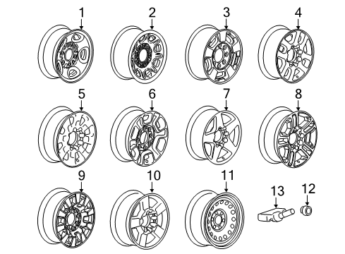 2016 Chevy Silverado 2500 HD Wheels Diagram