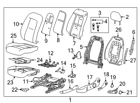 2020 Chevy Bolt EV Seat Cushion Pad Diagram for 42643694