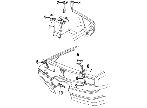 1987 Cadillac Allante Level Sensor Diagram for 1634779