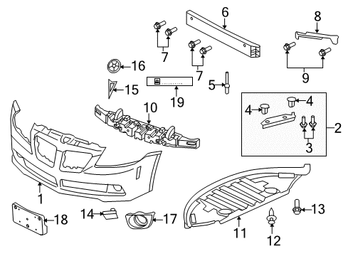 2009 Pontiac G8 Front Bumper Diagram