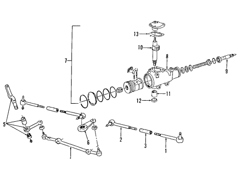 1992 Oldsmobile Custom Cruiser P/S Pump & Hoses, Steering Gear & Linkage Diagram