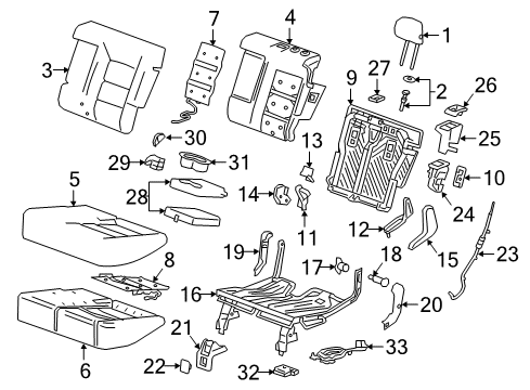 2022 Chevy Equinox Rear Seat Components Diagram