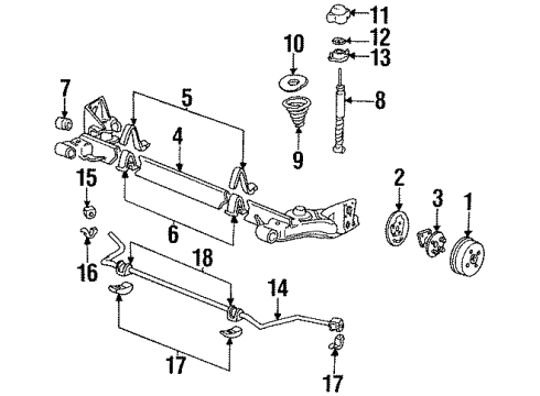 1988 Chevy Cavalier Axle Bushing, Blue, Rear Diagram for 10150339