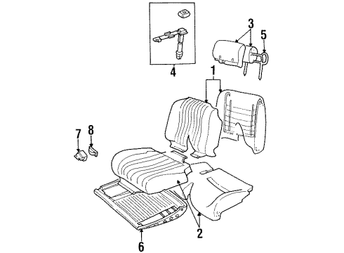 1999 Chevy Lumina Seat Cushion, Driver Side Diagram for 12454011