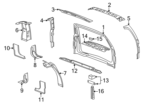 2012 Cadillac Escalade Rear Body Diagram