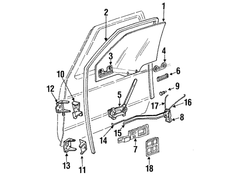 1989 Chevy S10 Front Door Diagram